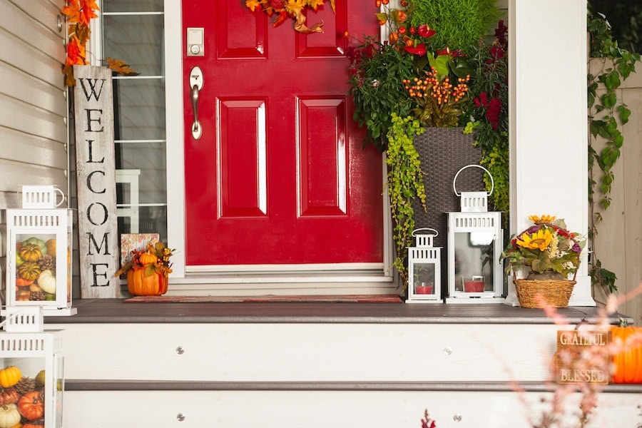 Fall outdoor decorations showing the importance of scheduling your fall HVAC maintenance